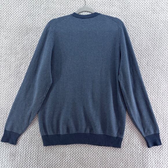Saks Fifth Avenue Sweater Womens L Blue Silk Cashmere Crew Neck Long Sleeves - Picture 5 of 11